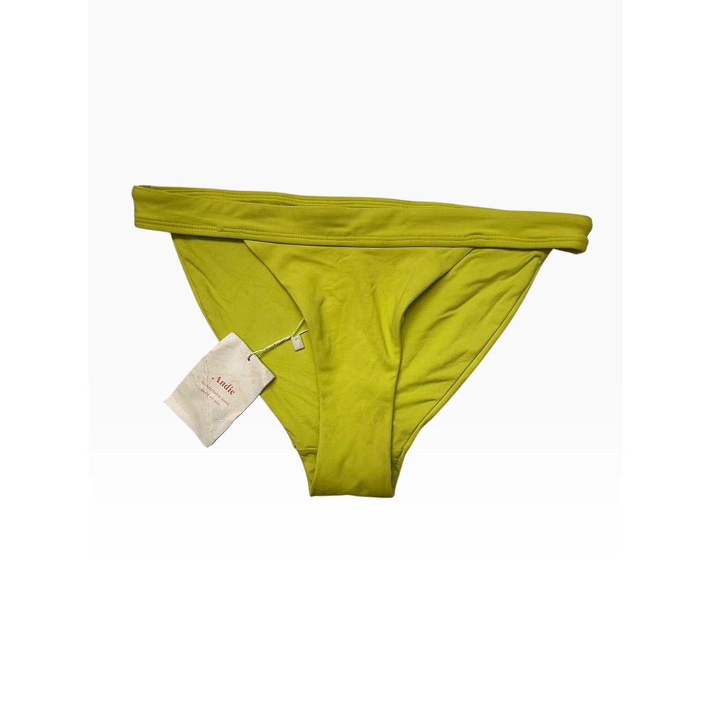 Andie Swim Neon Lime The Banded Cheeky Bikini Bottom‎ AB313 Womens S NEW